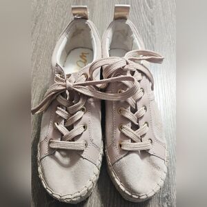 Womens Sam Edelman carleigh platform espadrille pink blush suede sneakers size 5